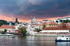 Jezuitský klášter with Church of St. Nicholas and bell tower in Malá Strana, Prague