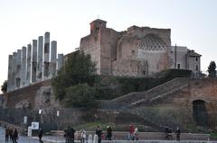 Rome cityscape with historical buildings at sunset