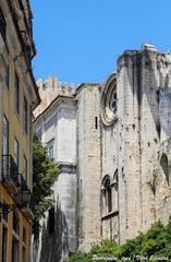 View of Alfama district in Lisbon, Portugal with traditional buildings