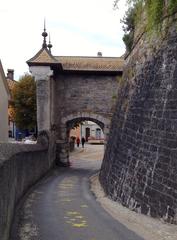 Barbacane below the castle in Aubonne, Switzerland