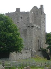 Craigmillar Castle showing the L-shaped tower house