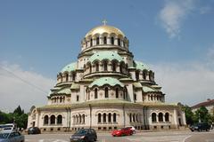 Sofia cityscape with Alexander Nevsky Cathedral domes