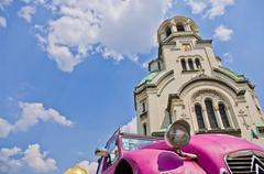 Citroën 2CV in front of Alexander Nevsky Cathedral, Sofia