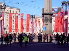 Immortal Regiment march during Victory Day in Saint Petersburg