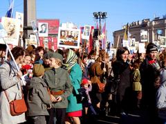 Victory Day parade in Saint Petersburg with Immortal Regiment