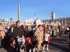 Victory Day parade with the Immortal Regiment in Saint Petersburg