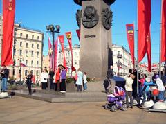 Victory Day parade on Nevsky Prospekt in Saint Petersburg