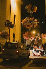 Trento Christmas market with festive decorations and stalls