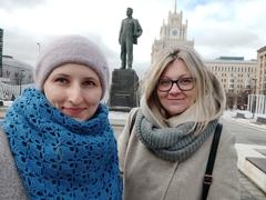 Ksenia Lestova and Lydia Chayka on their way to the Russian Writers Union