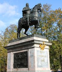 Equestrian statue of Peter the Great in front of Mikhailovsky Castle in Saint Petersburg