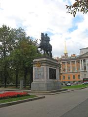 Monument to Peter I in Klenovaya Street, Russia