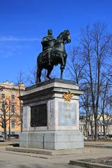 Monument to Peter the Great near Mikhailovsky Castle in Saint Petersburg