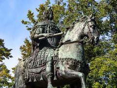 Monument to Emperor Peter I near Mikhailovsky Castle in Russia