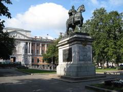 bronze equestrian monument of Peter the Great in front of St. Michael's Castle