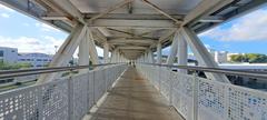 Pedestrian walkway at Messejana urban bus terminal