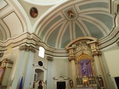 Cathedral in San Fernando City under a clear blue sky