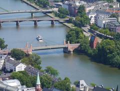 Three Main bridges in Frankfurt viewed from Maintower 2018