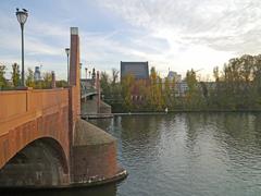 Alte Brücke with Deutschordenskirche and Neuer Portikus in Frankfurt