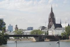 Historic Alte Brücke with Dom and Paulskirche in Frankfurt