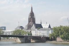 Alte Brücke historical bridge with Dom in Frankfurt