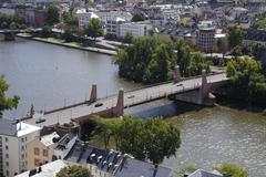 View of Alte Brücke in Frankfurt am Main from the Domturm