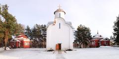 Periyn Monastery in winter, Veliky Novgorod, Russia