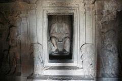 Buddha statue in a cave at Aurangabad