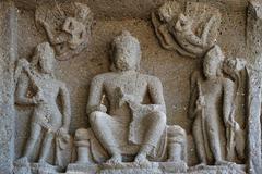 Ancient Buddhist statues in Aurangabad Caves, India