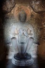 Colossal Buddha statue at Aurangabad Caves, India