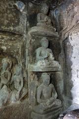 Buddha statues at Aurangabad Caves in India