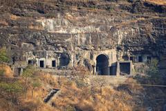 Aurangabad Caves stone stairs