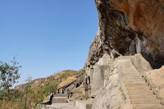 Aurangabad Caves ancient stone stairway