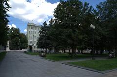 31st of July 2016 in Moscow, green area between Nikitskie Vorota Square and the Church of the Great Ascension