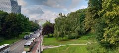 View of Alter Elbpark in Hamburg with lush greenery and winding pathways