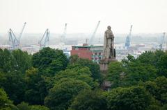 Bismarck Monument in Hamburg as seen from Deutsche Telekom AG building