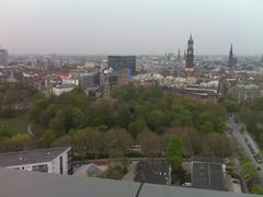 Bismarck Monument in Hamburg from above