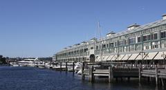 Woolloomooloo Bay with cityscape in the background