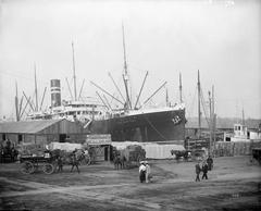 Canadian Atlantic Railway barges and the ship Lake Manitoba at Montréal harbour, Quebec