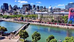 Colourful Montreal cityscape with vibrant street art and urban buildings