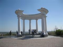 White gazebo in Ukraine national heritage site