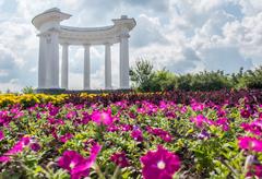 White rotunda pavilion in Poltava, Ukraine