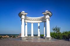 White rotunda monument in Ukraine