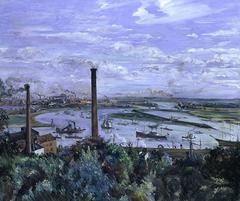 view of the Köhlbrand by Lovis Corinth