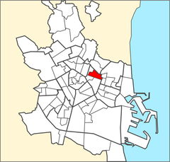 Location of the Ciutat Universitària district within the city of Valencia