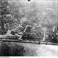 Aerial view of Düsseldorf taken by the Allies in 1953