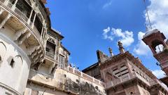 Ramnagar Fort residential building with view of Ganga river