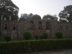 Hauz Khas Fort overlooking the lake in Delhi