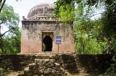 Hauz Khas Fort ruins under a blue sky