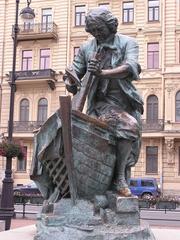 statue of Peter the Great on Admiralty Embankment in Saint Petersburg