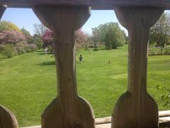 Central Experimental Farm in Ottawa viewed through a gazebo